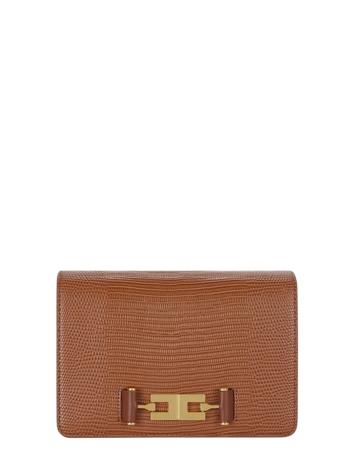 Elisabetta Franchi borsa a tracolla in ecopelle stampa lucertola cuoio BS09A66 FK3 ELISABETTA FRANCHI 