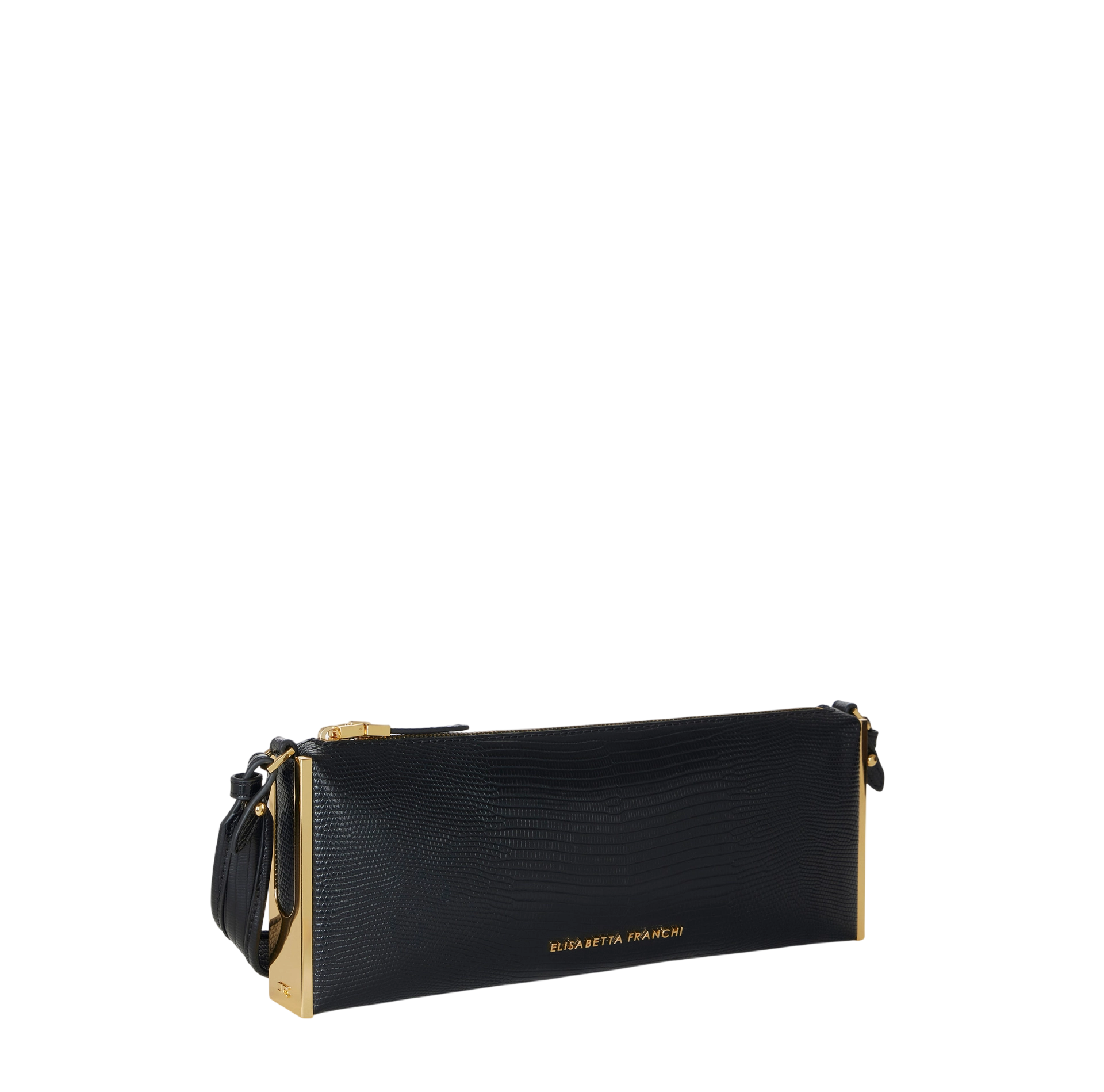 Elisabetta Franchi borsa a spalla in ecopelle stampa lucertola nero BS15A66 110 ELISABETTA FRANCHI 