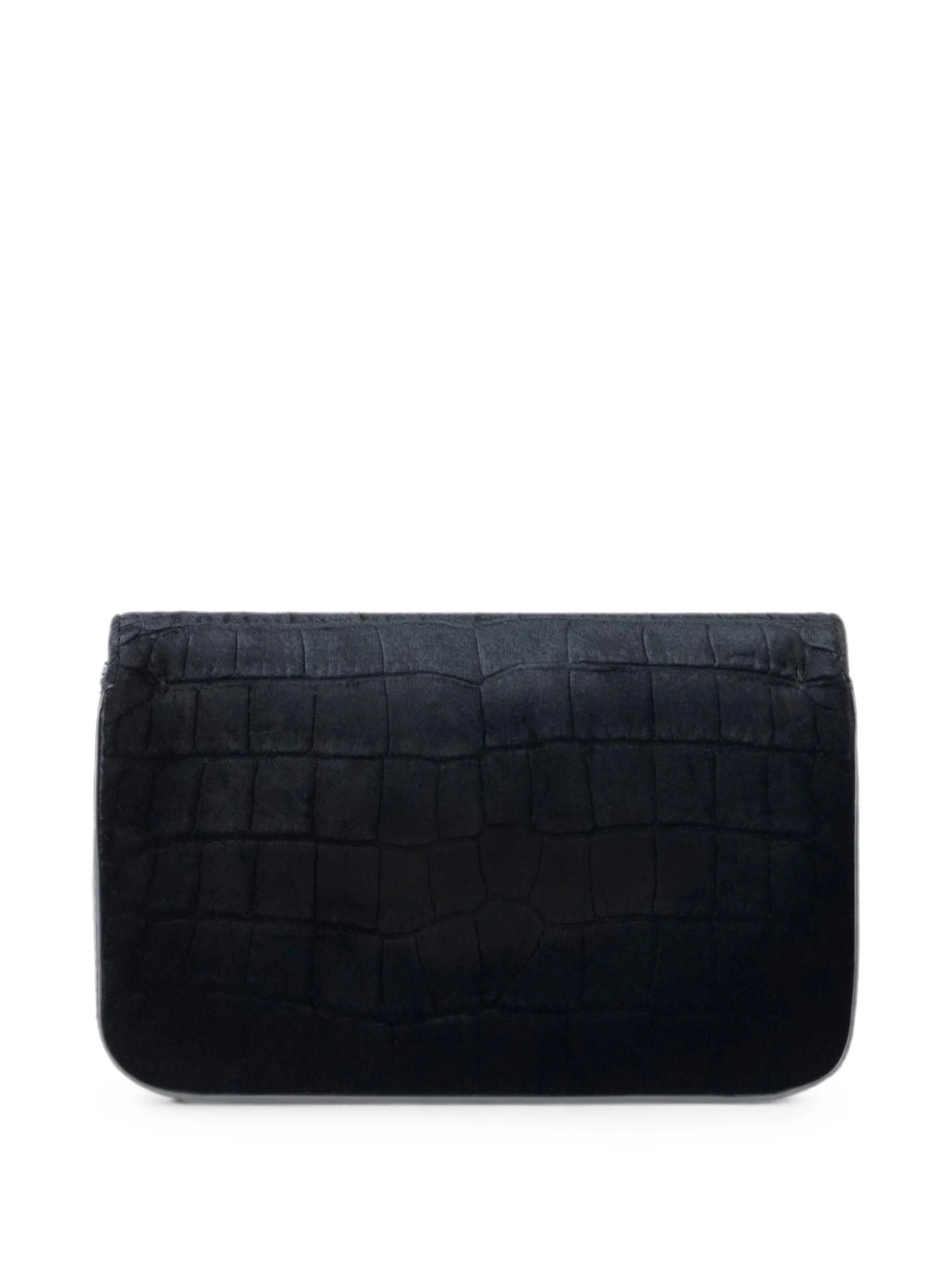 Elisabetta Franchi borsa a tracolla in velluto effetto cocco nero BS20A67 110 ELISABETTA FRANCHI 