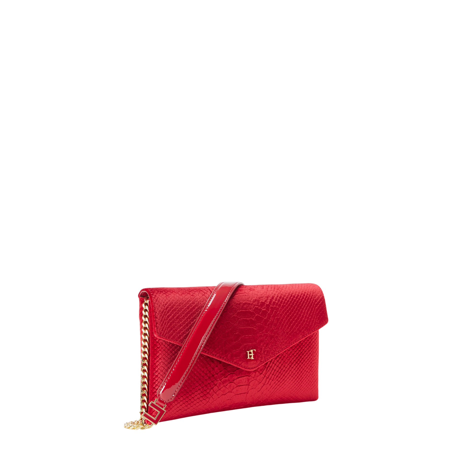 Elisabetta Franchi borsa a tracolla in velluto stampa cocco rosso BS27A67E2 CG5 ELISABETTA FRANCHI 