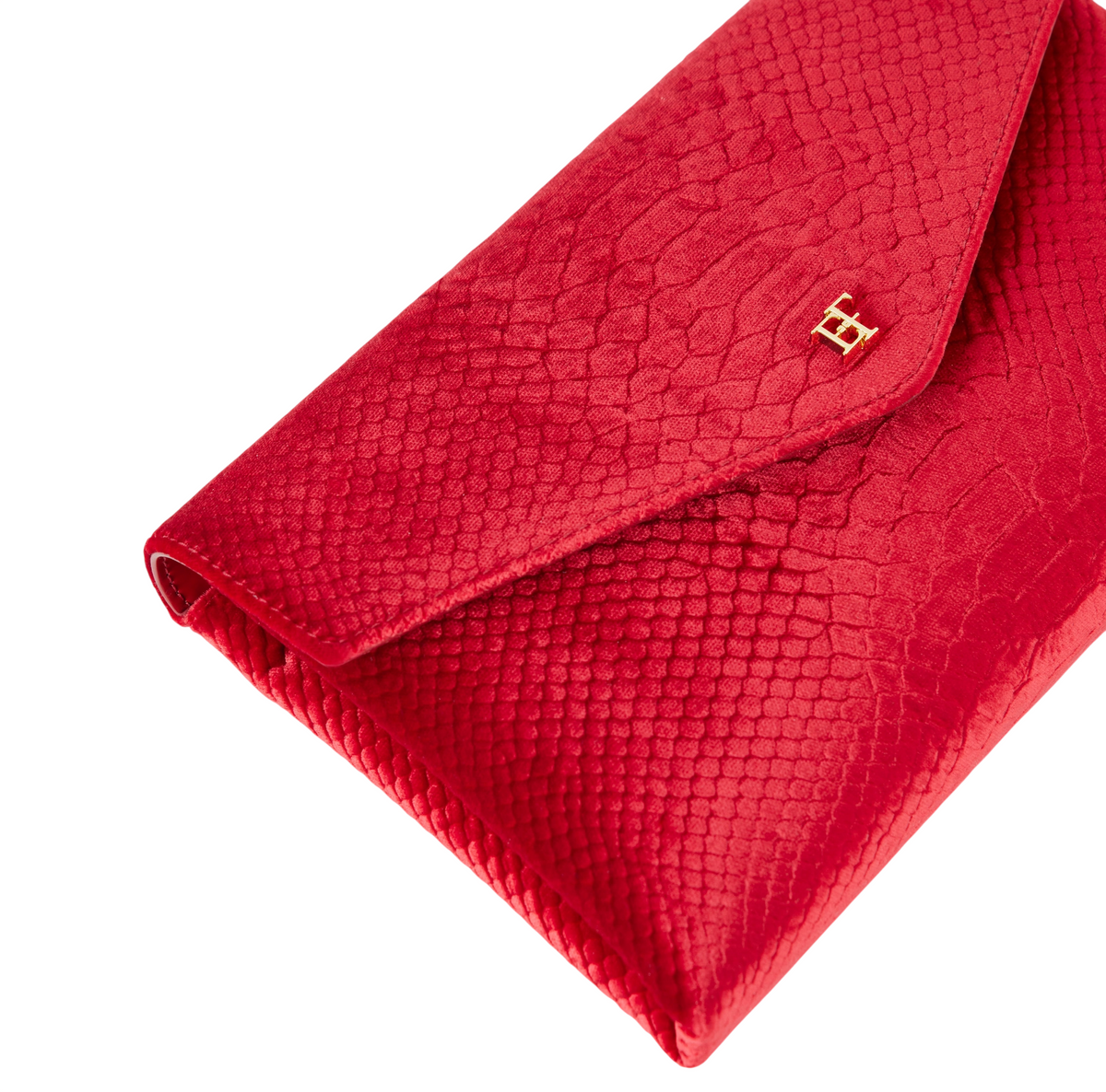 Elisabetta Franchi borsa a tracolla in velluto stampa cocco rosso BS27A67E2 CG5 ELISABETTA FRANCHI 