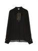 Elisabetta Franchi camicia donna in georgette con charms nero