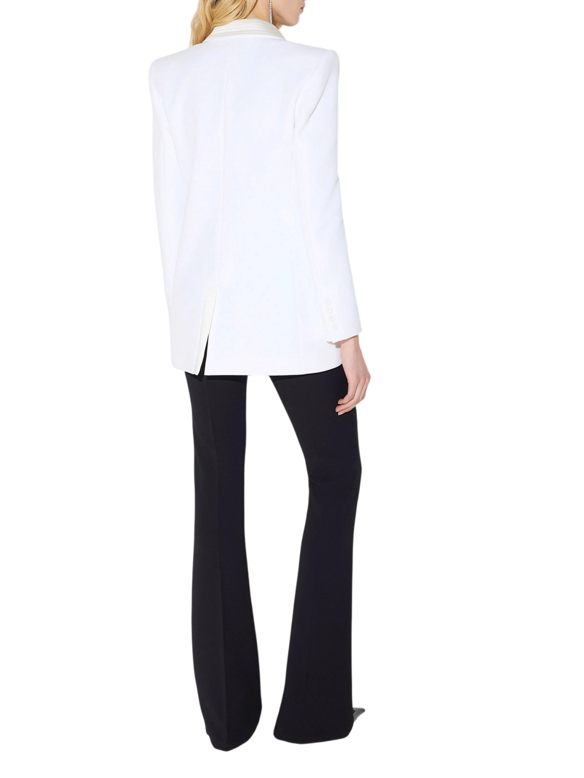 Elisabetta Franchi giacca blazer doppiopetto dettagli satin avorio GI26366 360 ELISABETTA FRANCHI 