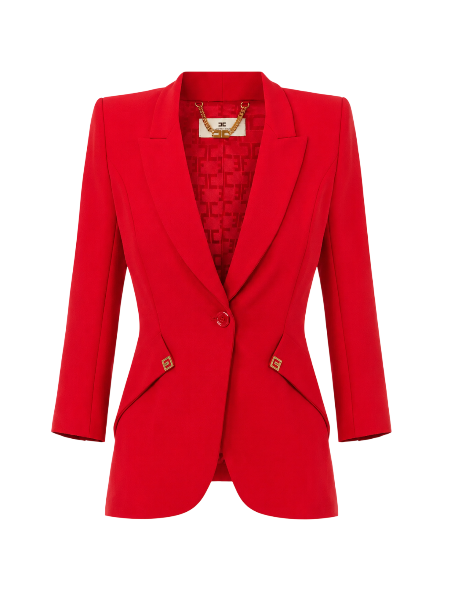 Elisabetta Franchi giacca blazer donna con dettagli logati rosso GI27567 CG5 ELISABETTA FRANCHI 