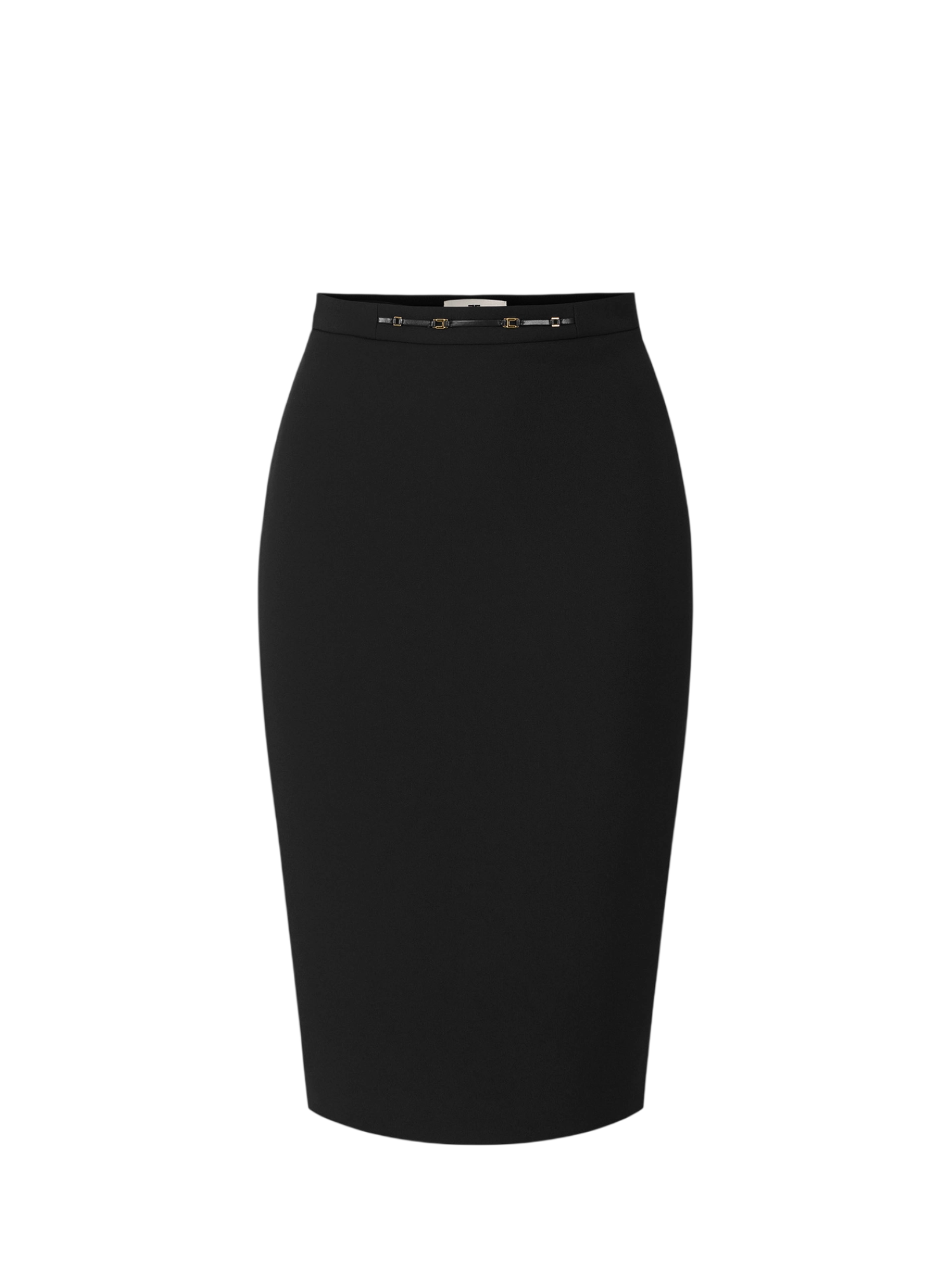 Elisabetta Franchi gonna midi donna in tessuto crepe nero GO22366 110 ELISABETTA FRANCHI 