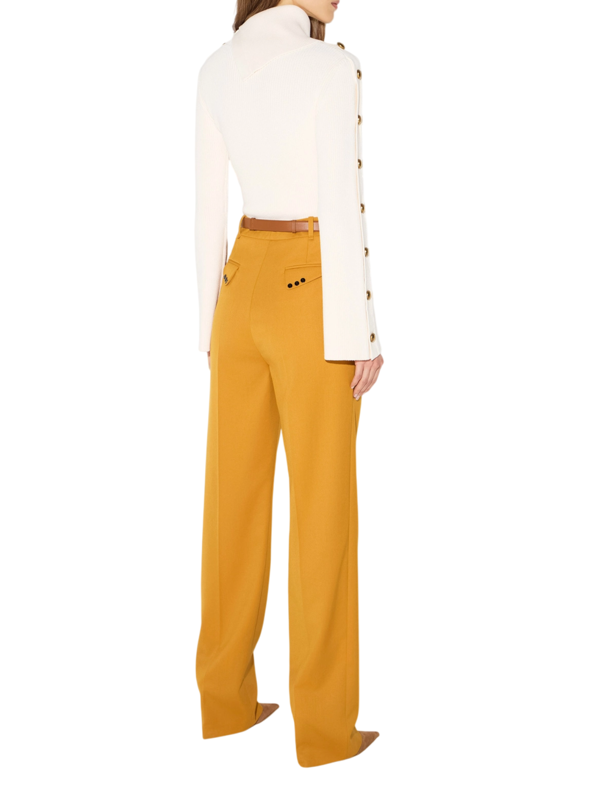 Elisabetta Franchi maglia dolcevita donna con bottoni gioiello panna MK03S66 193 ELISABETTA FRANCHI 