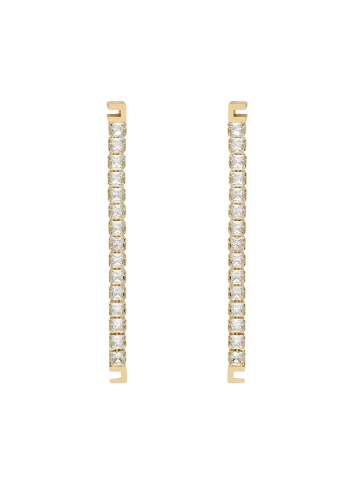 Elisabetta Franchi orecchini pendenti con logo e strass oro OR36A66 U95 ELISABETTA FRANCHI 