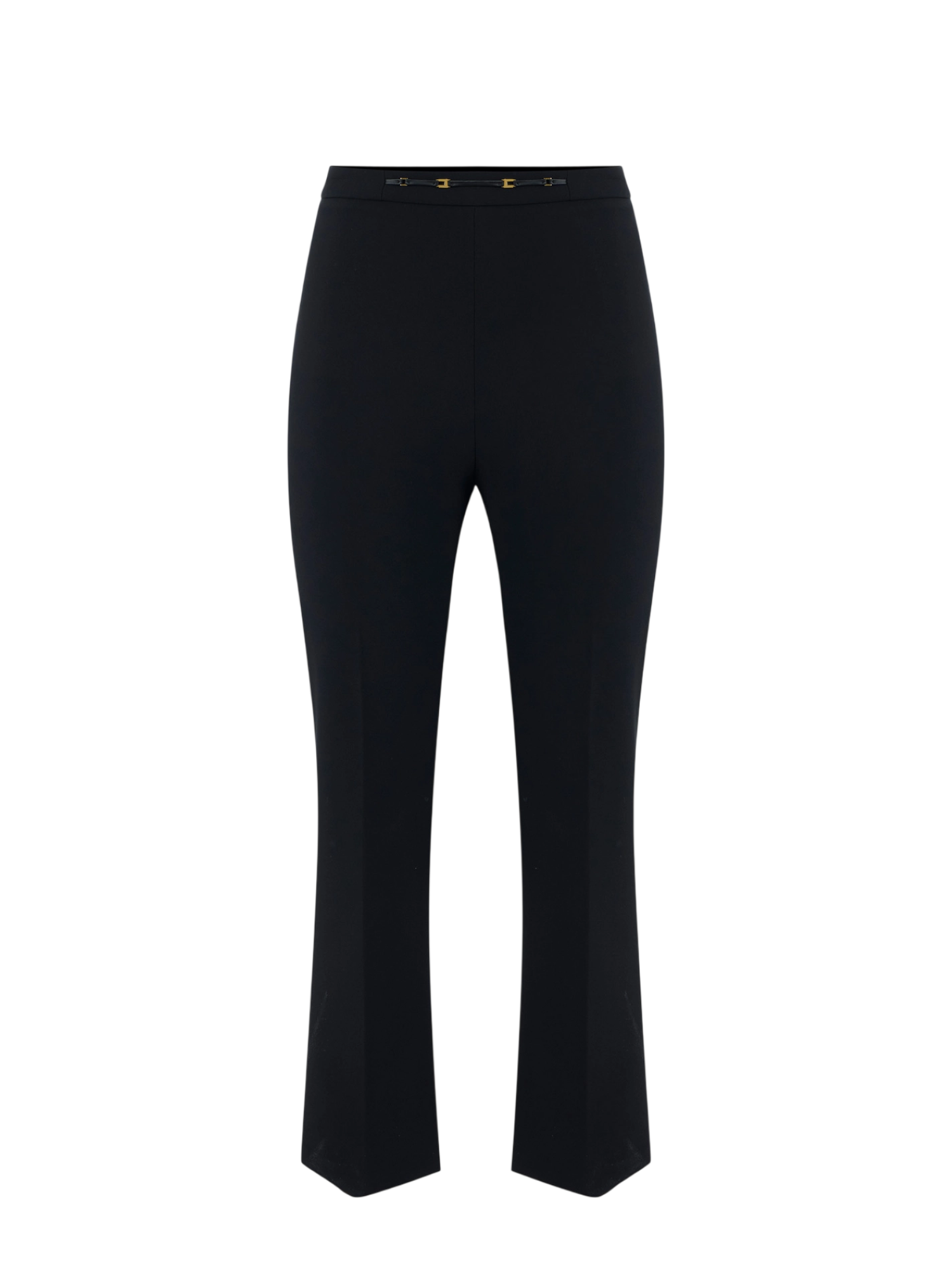 Elisabetta Franchi pantaloni donna trumpet crop in crepe nero PA19866 110 ELISABETTA FRANCHI 