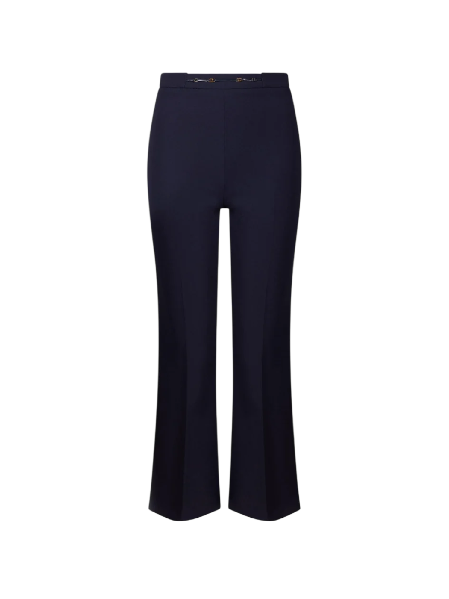 Elisabetta Franchi pantaloni donna trumpet crop in crepe blu PA19866 H88 ELISABETTA FRANCHI 
