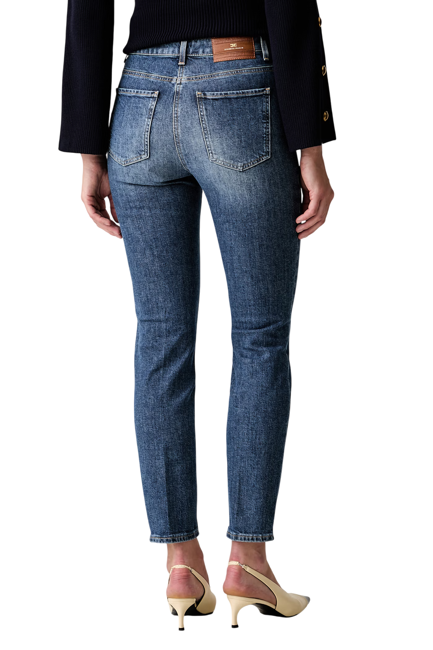 Elisabetta Franchi jeans donna slim lavaggio medio PJ11I66 139 ELISABETTA FRANCHI 