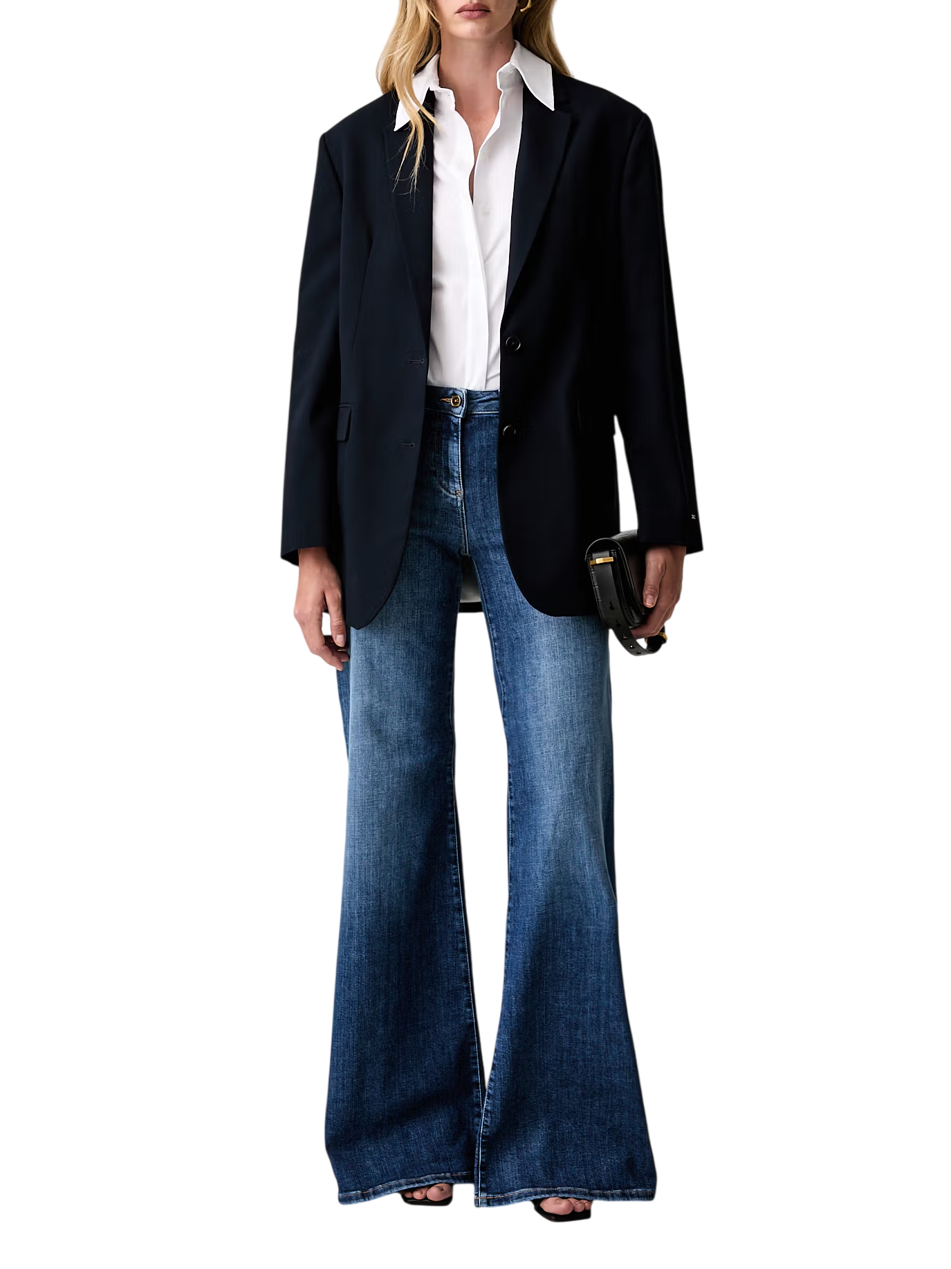 Elisabetta Franchi jeans a zampa con tasche lavaggio medio PJ18N66 139 ELISABETTA FRANCHI 
