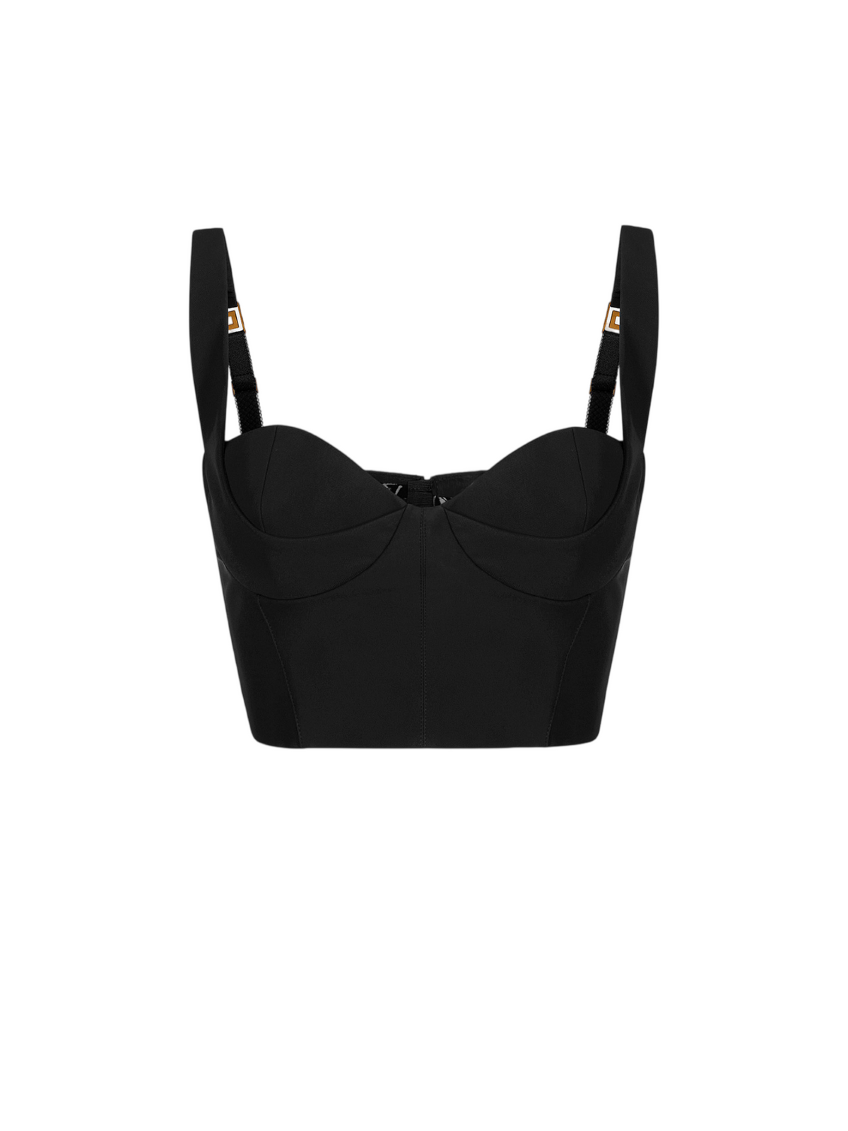 Elisabetta Franchi top crop donna in tessuto tecnico nero TO07867 110 ELISABETTA FRANCHI 