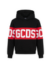 GCDS felpa con cappuccio unisex bambino banda logo nero rosso