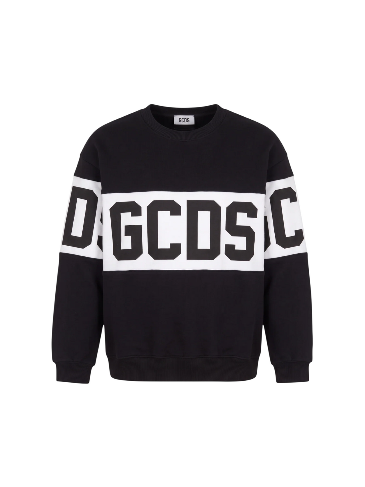 Gcds felpa unisex bambino con banda logo nero bianco Z0UJQE584F004 999A GCDS 