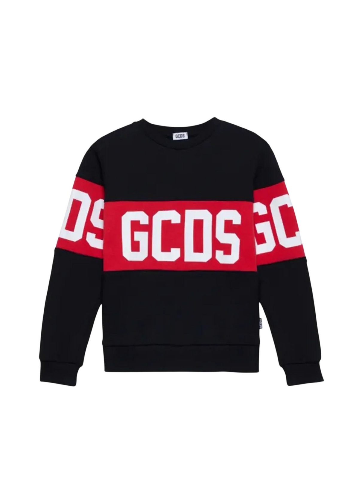 Gcds felpa unisex bambino con banda logo nero rosso Z0UJQE584F004 999R GCDS 