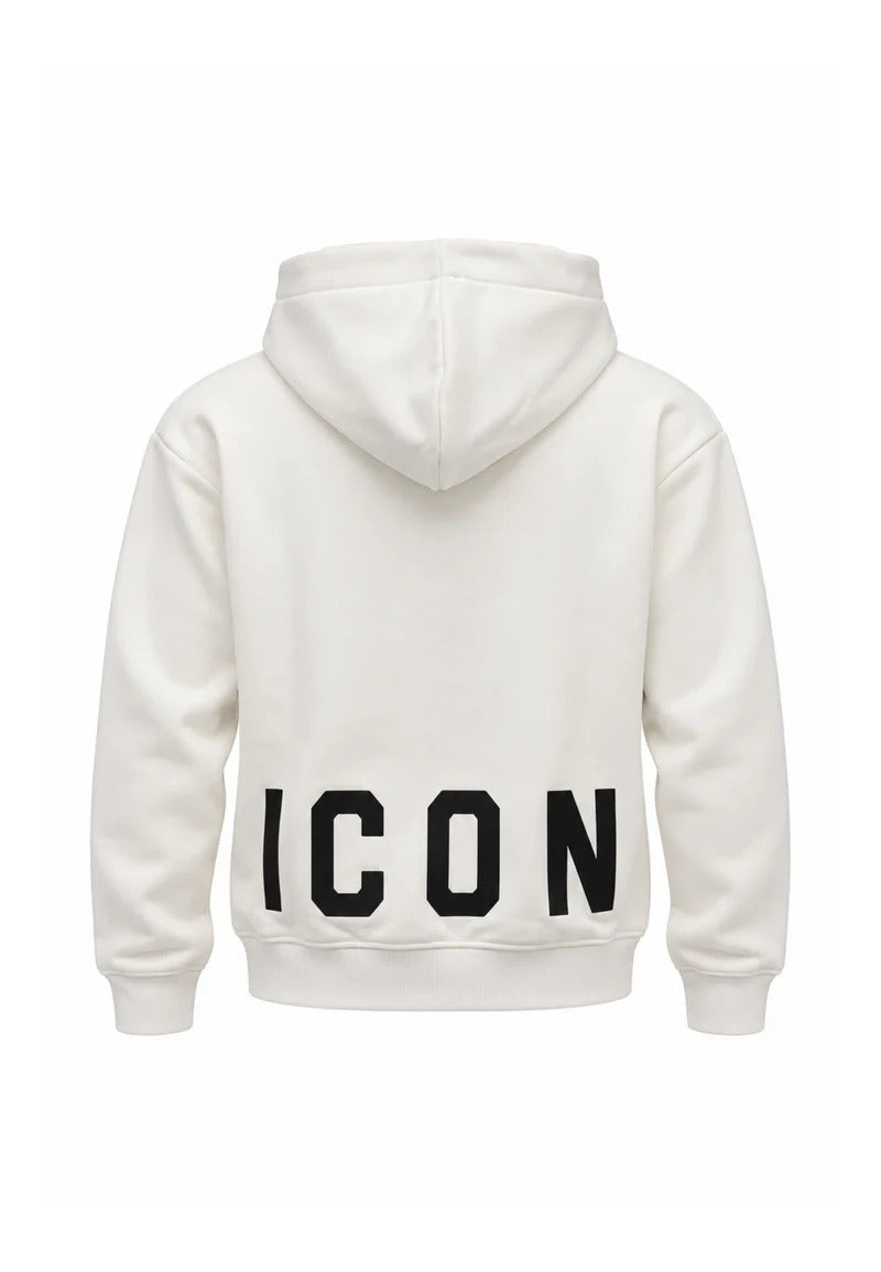 Icon felpa con cappuccio bambino patch logo panna IBSW001453 1001 ICON 