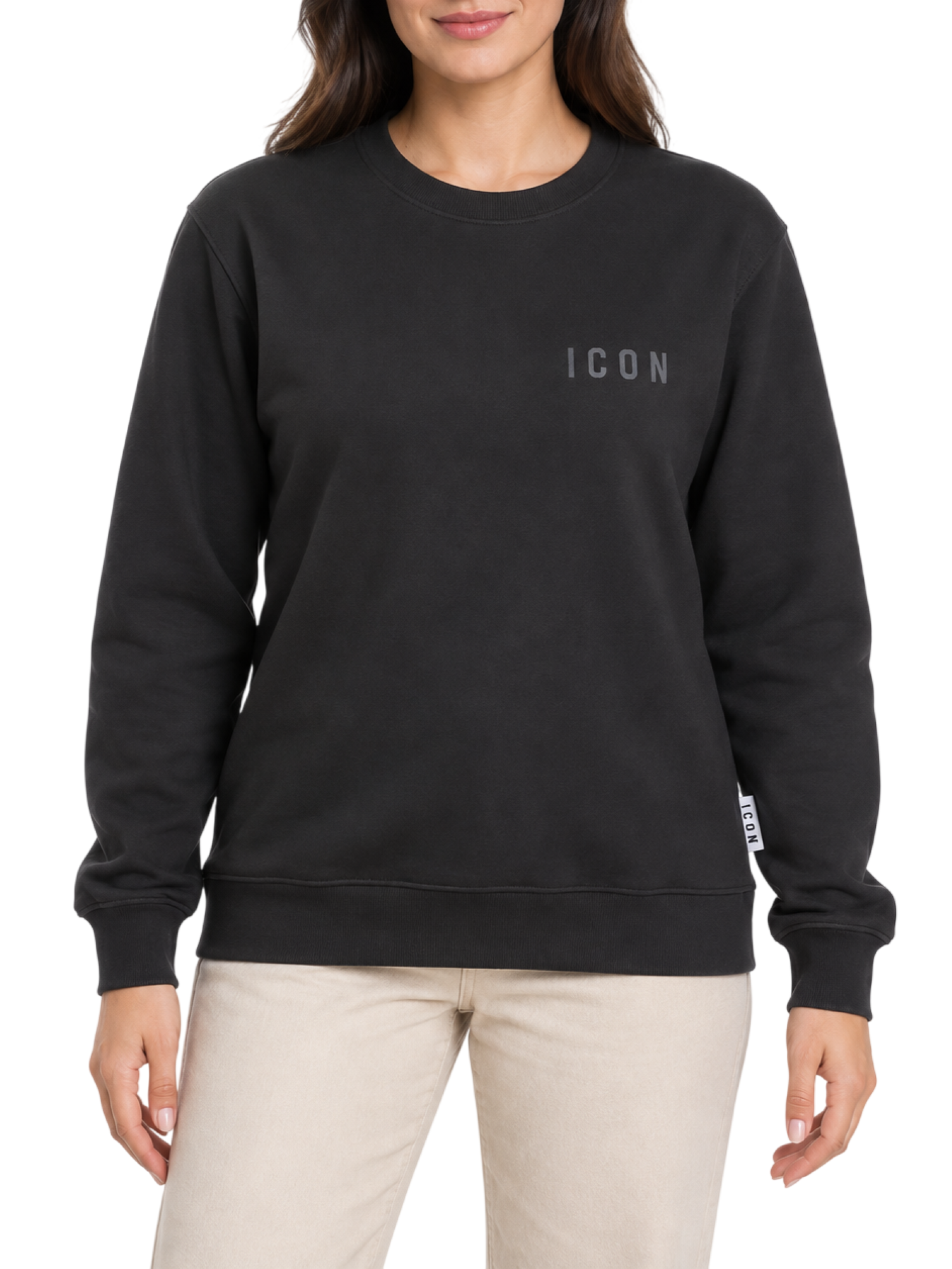 Icon felpa donna con logo glitter nero IDPREF002 NERO ICON 