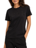 Icon T-shirt manica corta donna con logo strass nero