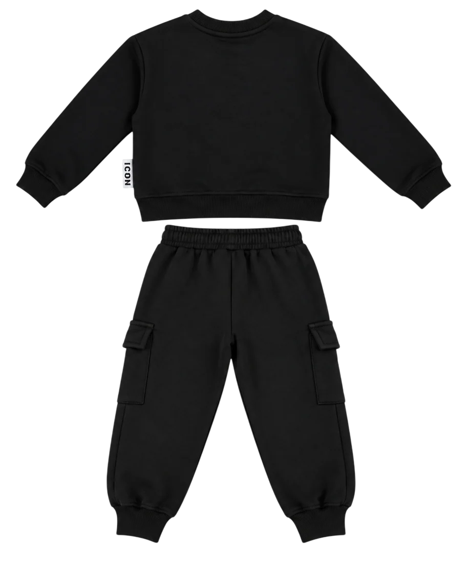 Icon tuta sportiva bambino con logo nero INBFS001461 9000 ICON 