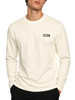 Icon T-shirt manica lunga uomo con ricamo logo panna