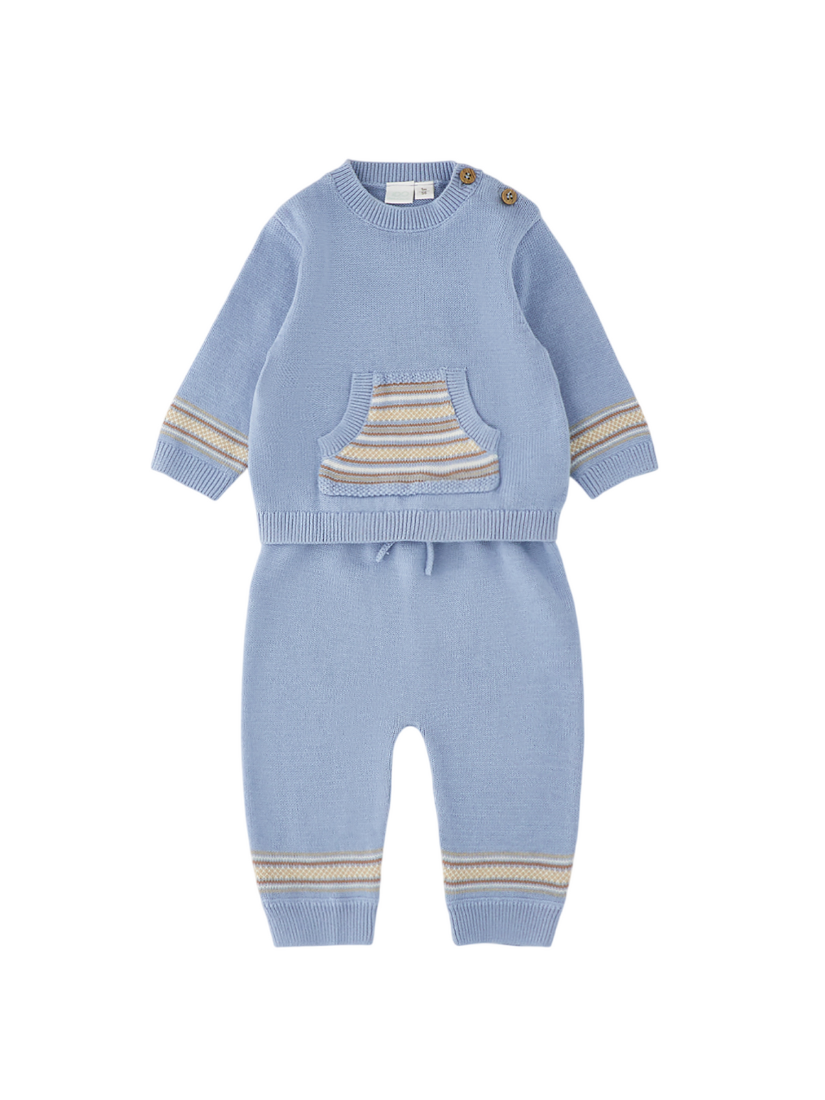 iDo completo neonato maglia e pantaloni celeste 4H007 3964 iDO 
