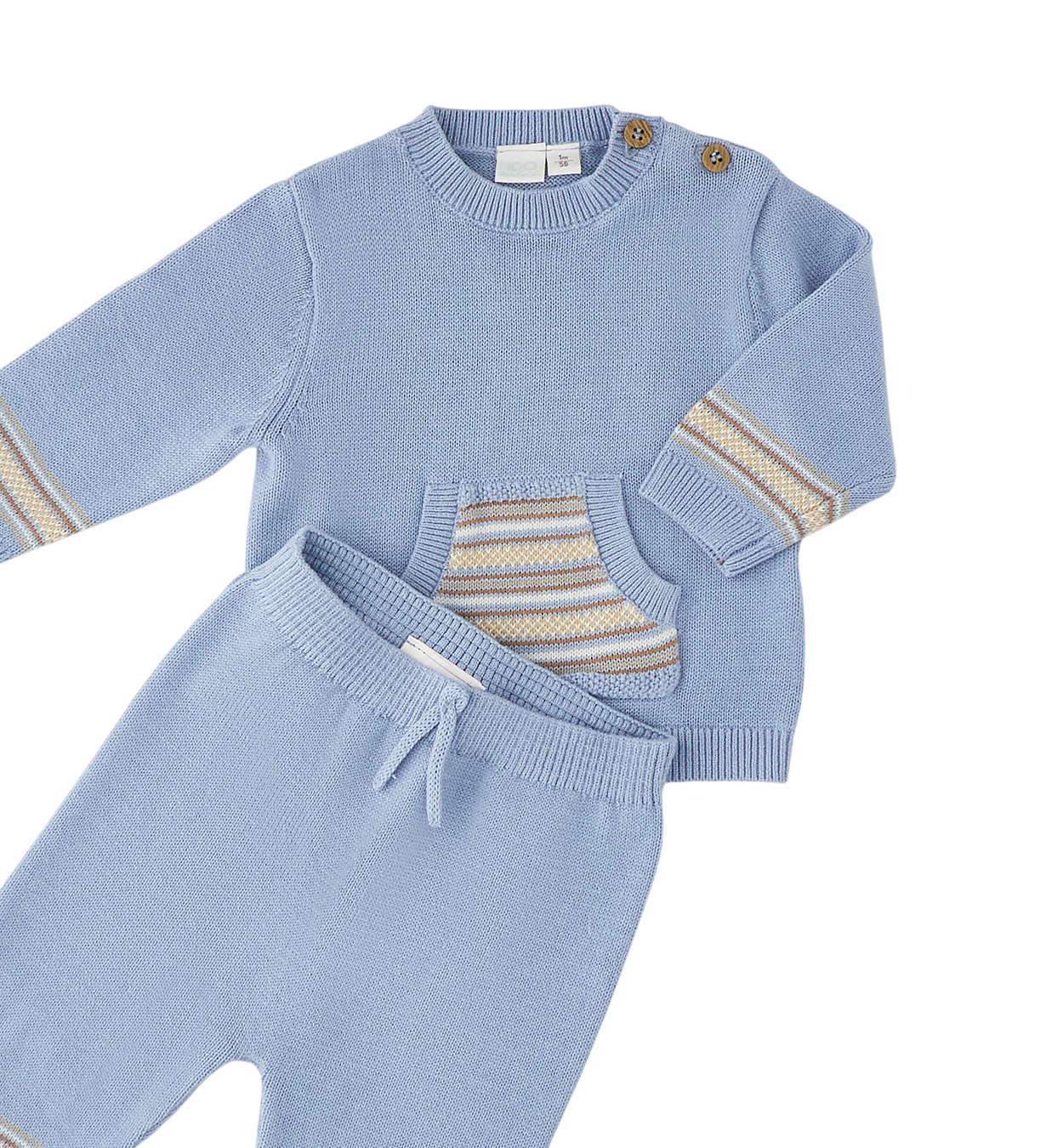 iDo completo neonato maglia e pantaloni celeste 4H007 3964 iDO 