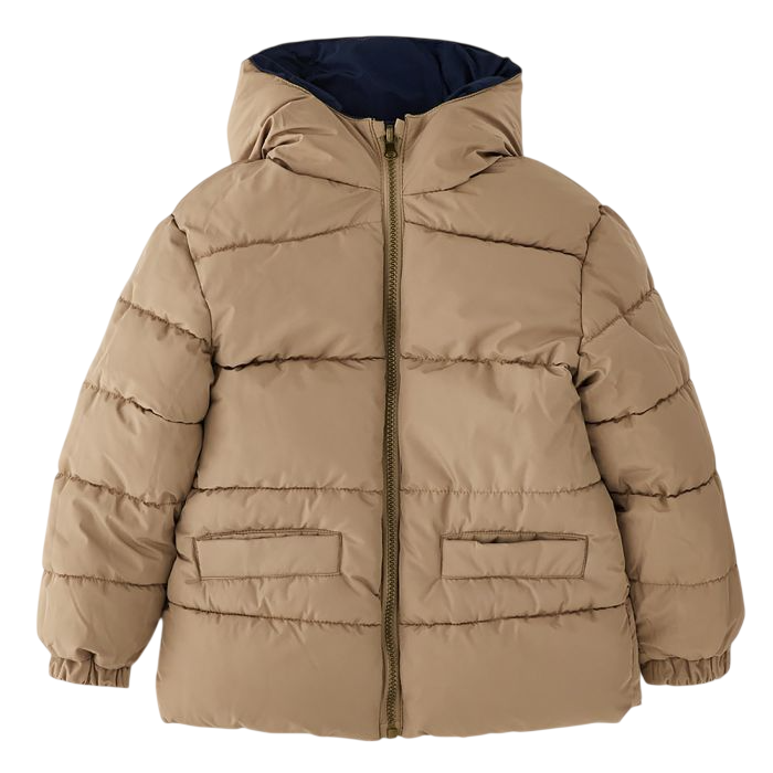 iDo giubbino imbottito bambino con cappuccio blu beige 4H429 3885 iDO 