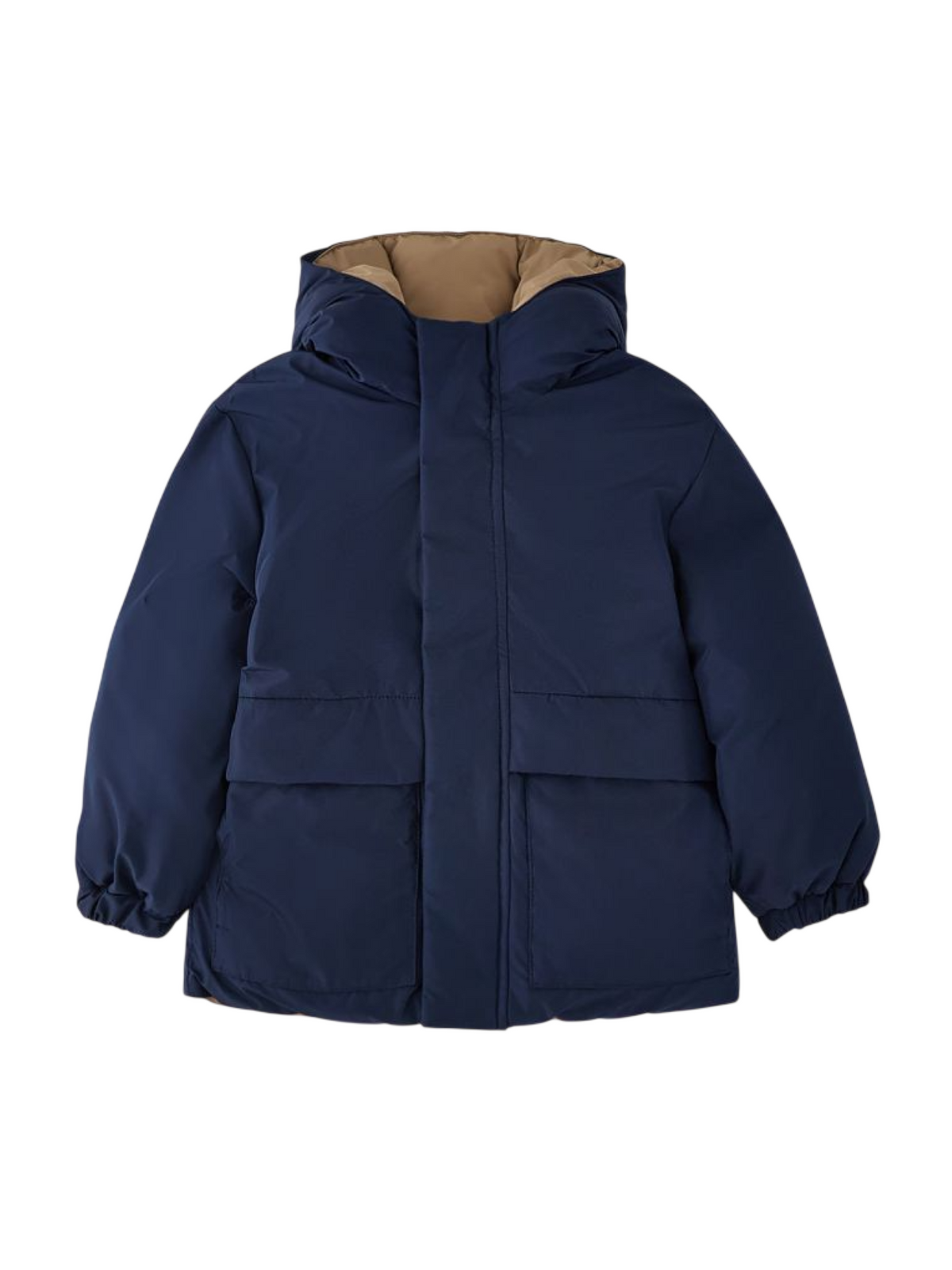 iDo giubbino imbottito bambino con cappuccio blu beige 4H429 3885 iDO 