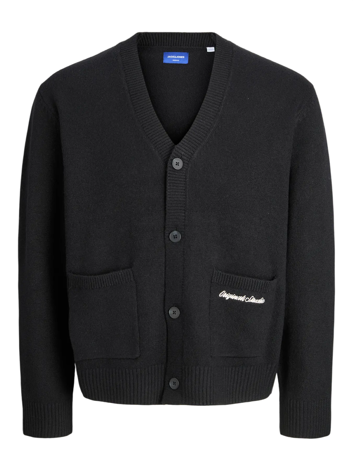 Jack&Jones cardigan uomo con tasche nero 12282732 BLACK JACK&JONES 