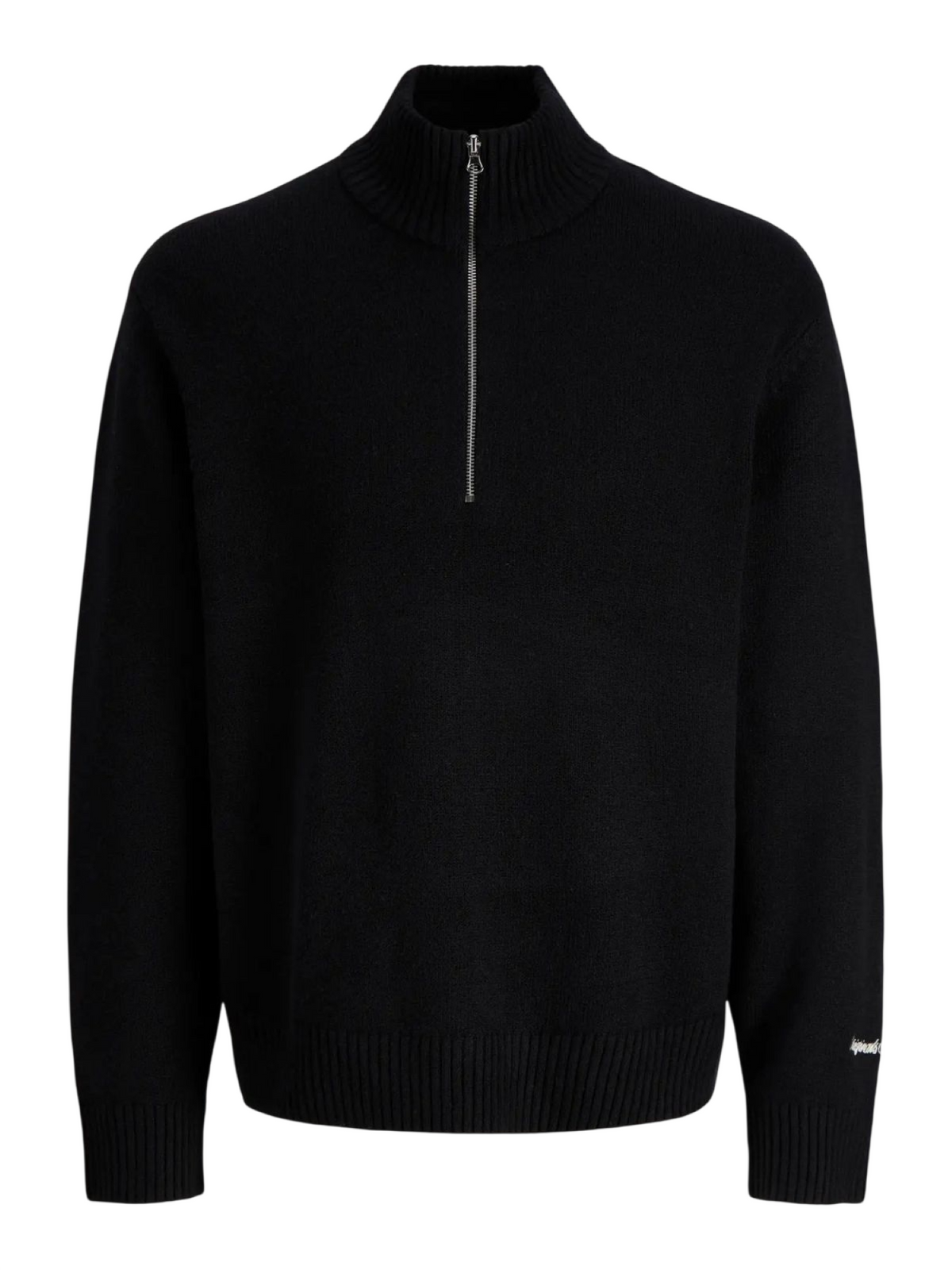 Jack&Jones maglia mezza zip uomo nero 12282749 BLACK JACK&JONES 