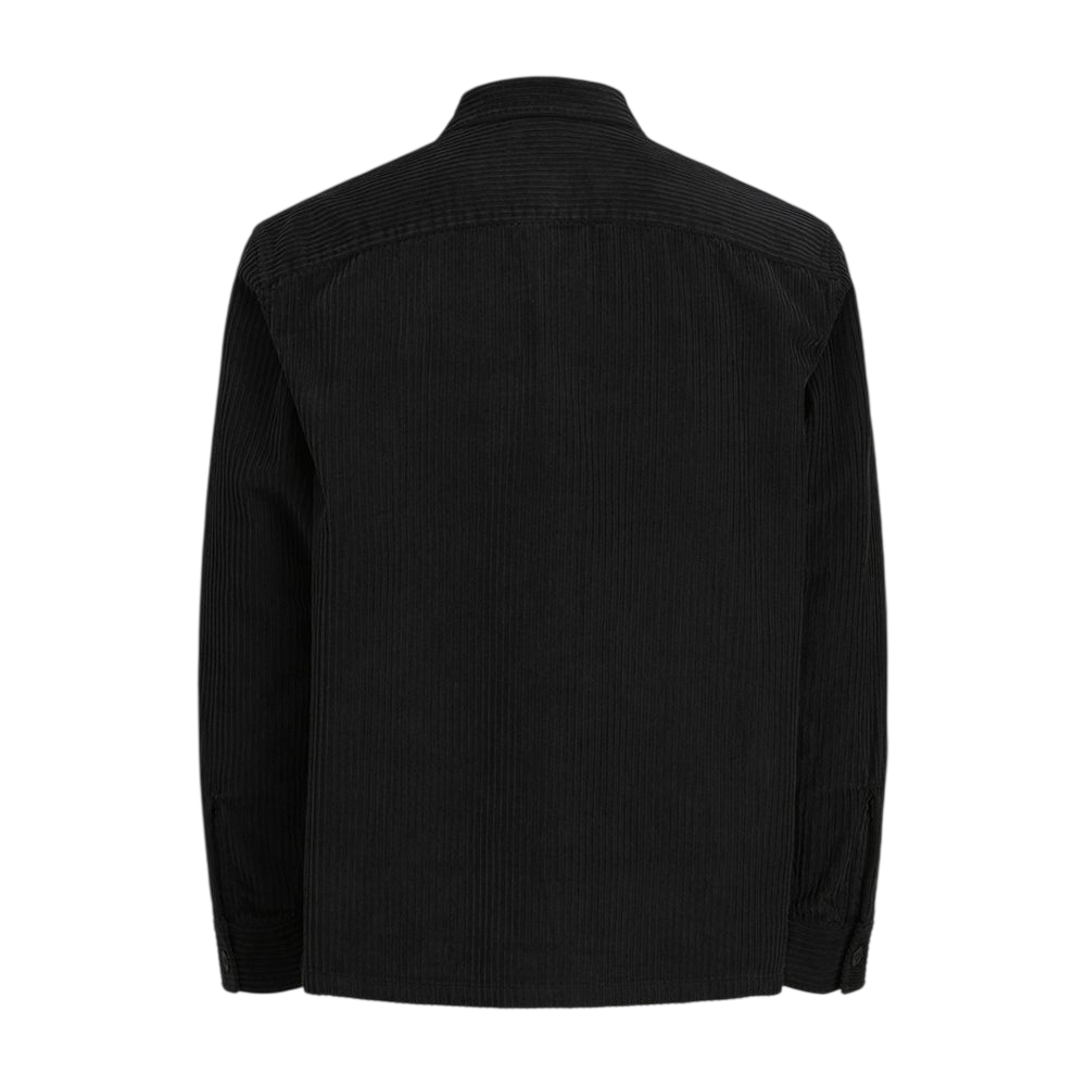 Jack&Jones camicia uomo in ciniglia a costine nero 12301355 BLACK JACK&JONES 