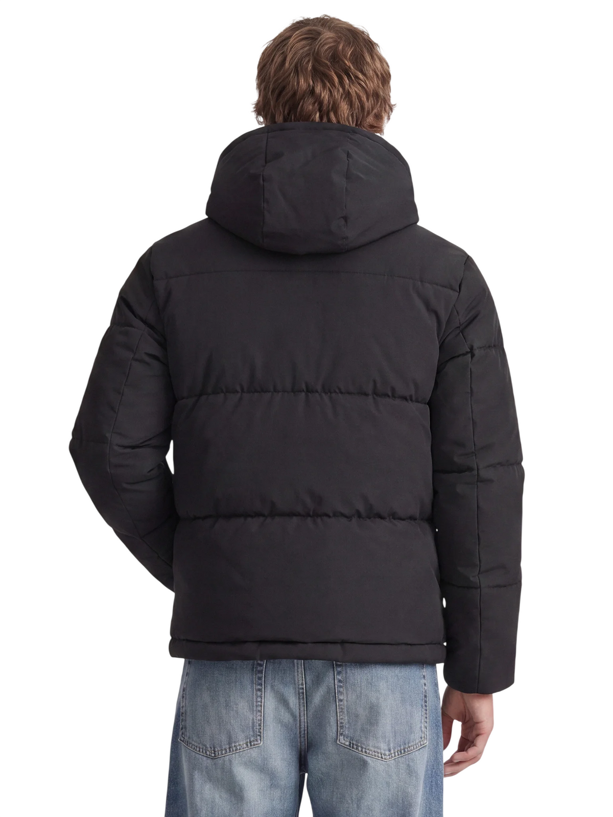 Jack&Jones piumino uomo trapuntato Galaxy con cappuccio nero 12303930 BLACK JACK&JONES 