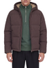 Jack&Jones piumino uomo trapuntato Galaxy con cappuccio marrone