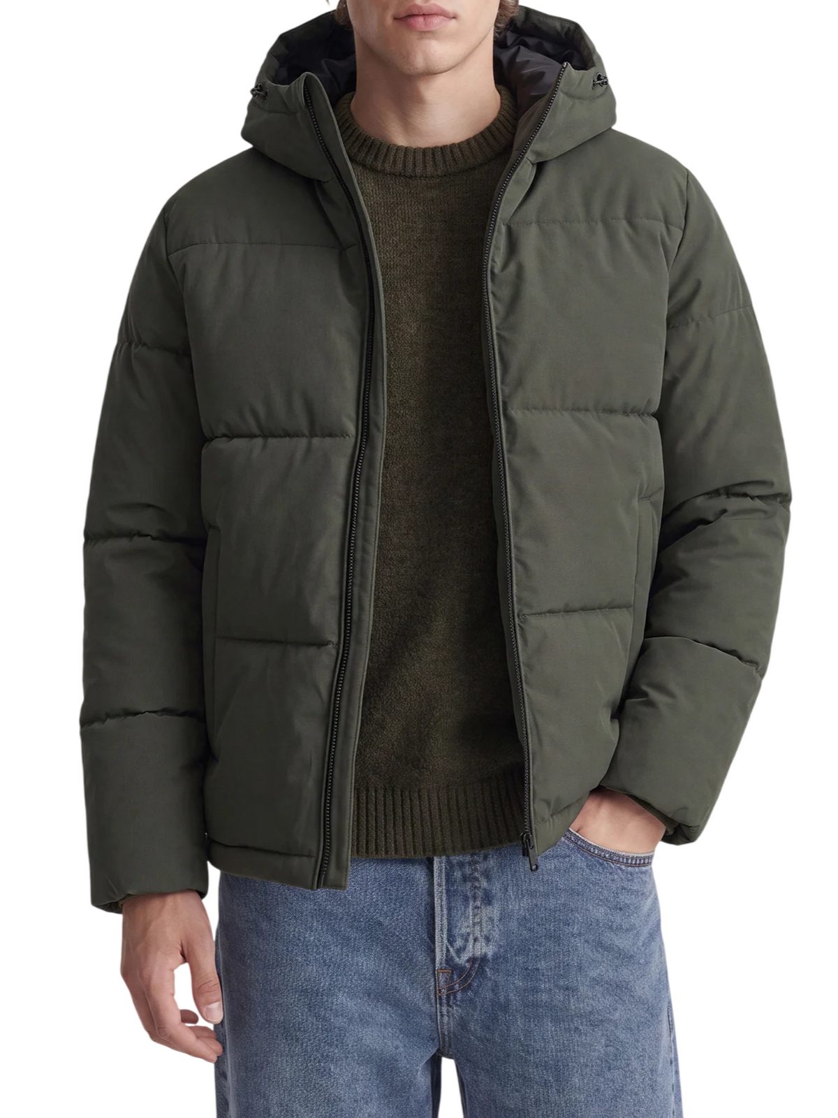 Jack&Jones piumino uomo trapuntato Galaxy con cappuccio verde 12303930 ROSIN JACK&JONES 