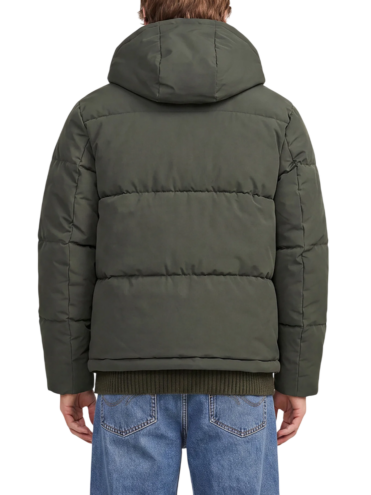 Jack&Jones piumino uomo trapuntato Galaxy con cappuccio verde 12303930 ROSIN JACK&JONES 
