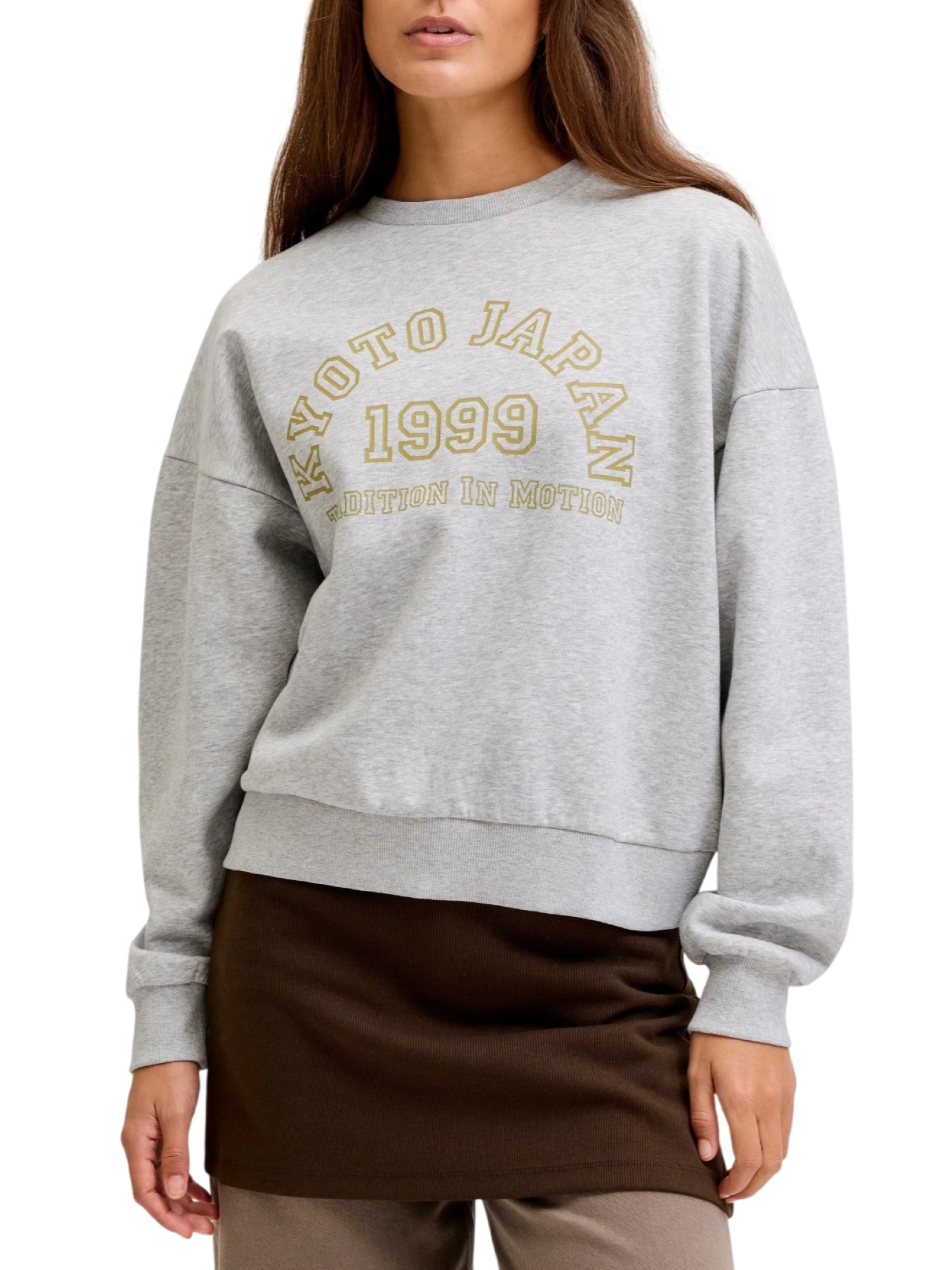 Jjxx felpa donna Kyoto Japan grigio 12260608 LIGHT GREY MELANGE KYOTO JJXX 