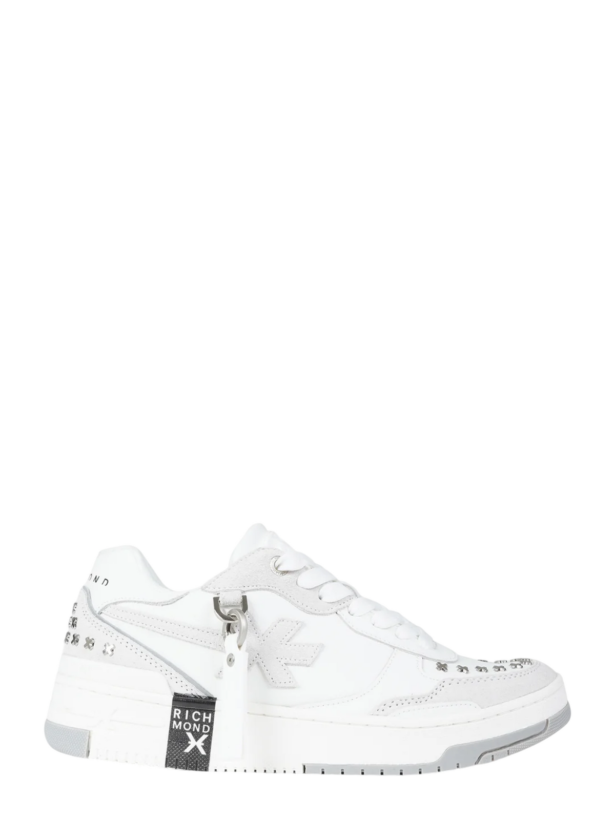 John Richmond sneakers uomo in ecopelle e suede bianco grigio 32417 A John RICHMOND 