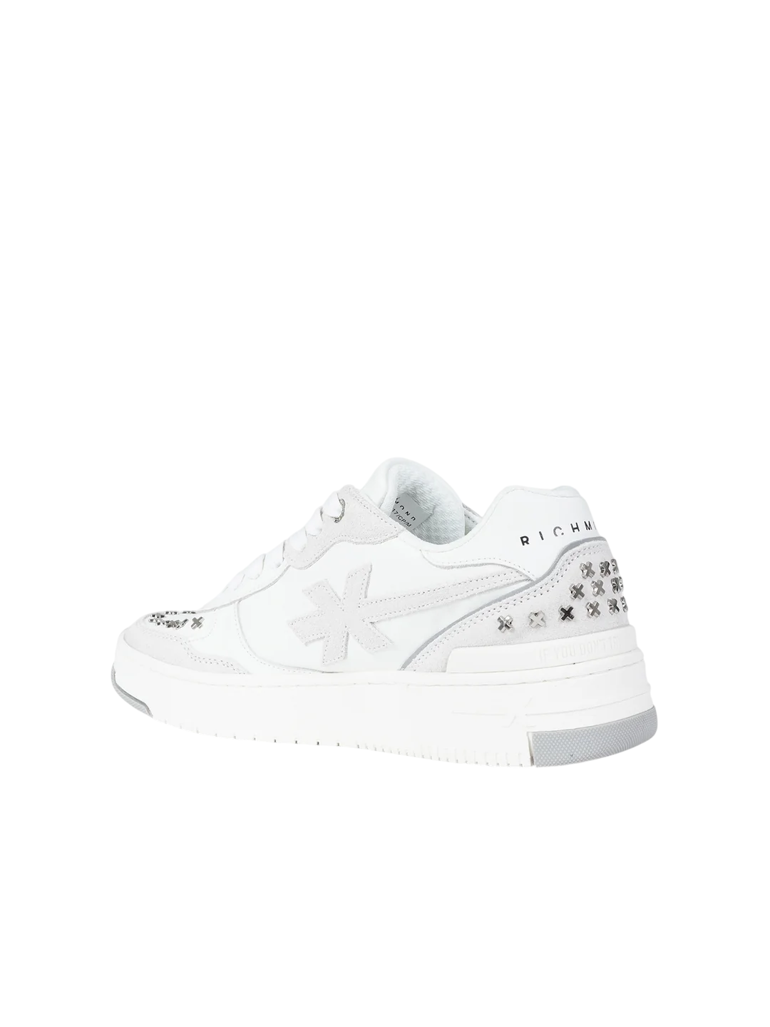 John Richmond sneakers uomo in ecopelle e suede bianco grigio 32417 A John RICHMOND 