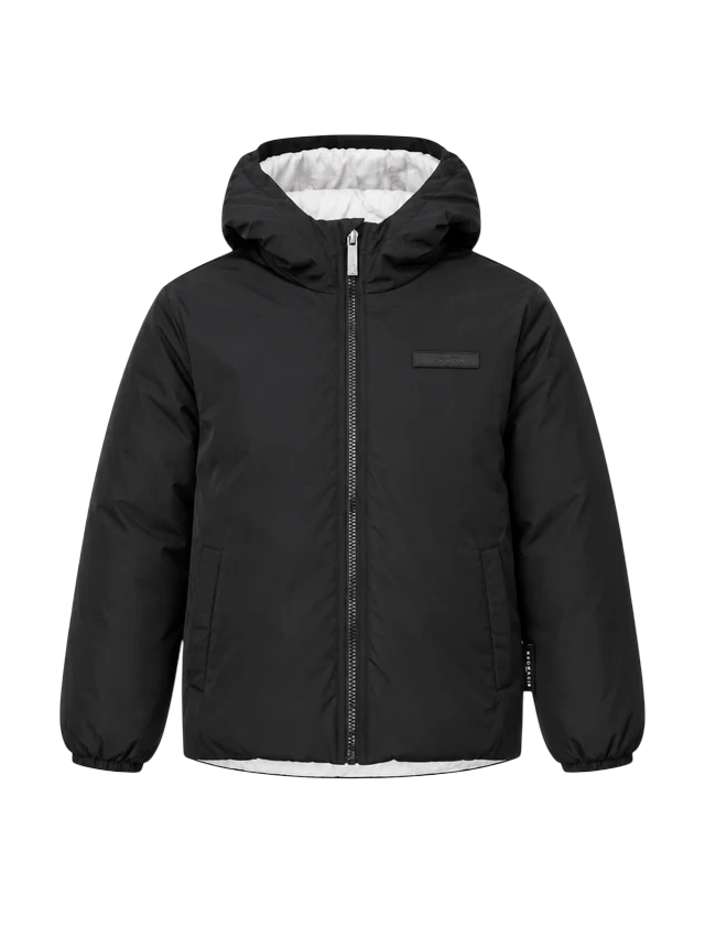 John Richmond giubbino imbottito con cappuccio bambino Garuta nero grigio RBA26036GB BLACK John RICHMOND 