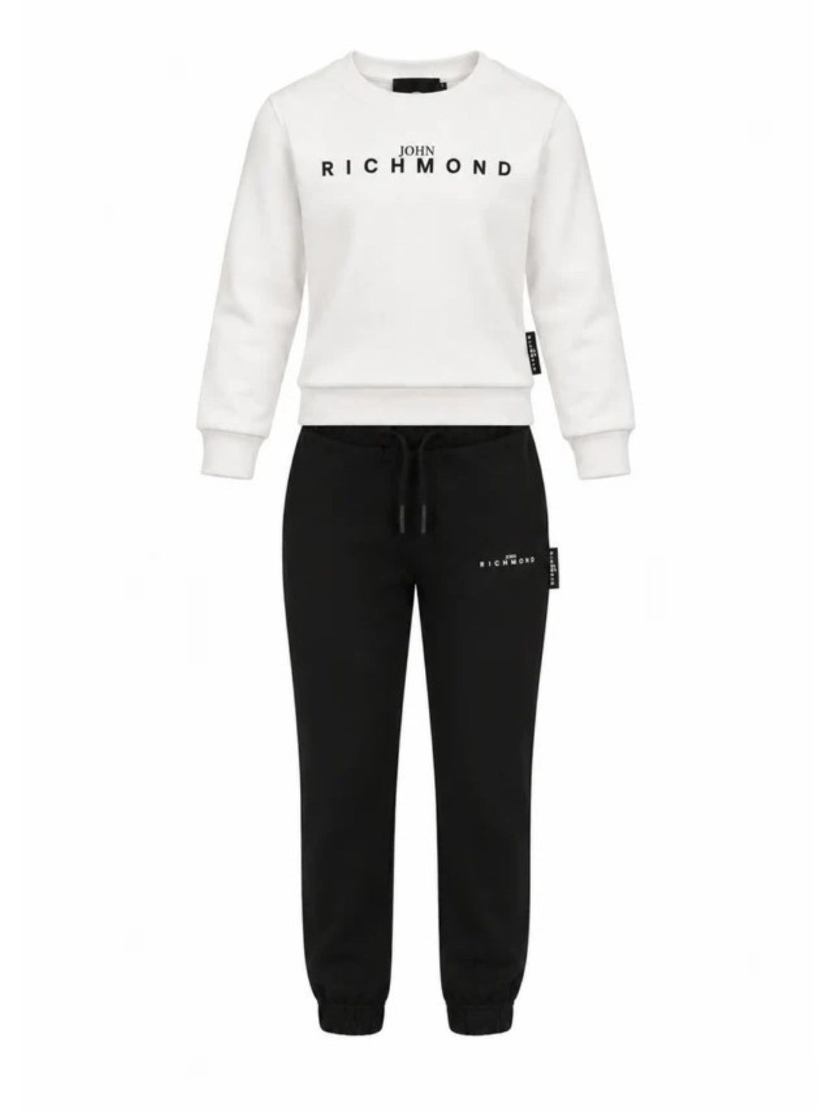 John Richmond tuta sportiva bambino felpa e pantaloni bianco nero RGA26019CF WHITE John RICHMOND 