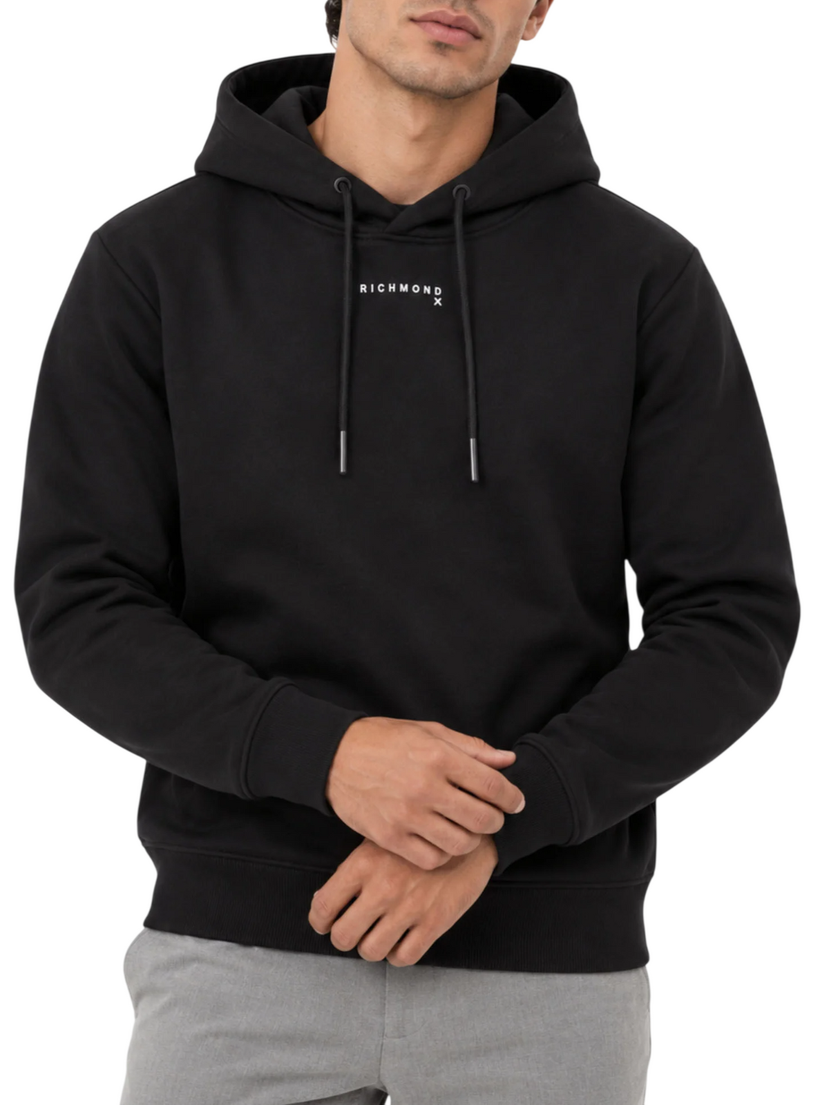 John Richmond felpa con cappuccio uomo Kadam nero UMA26029FE BLACK John RICHMOND 
