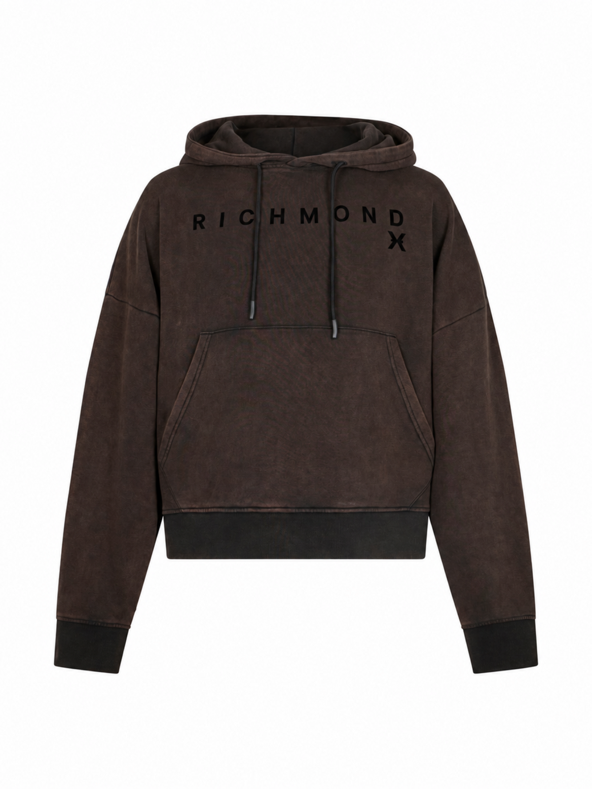 John Richmond felpa uomo con cappuccio effetto stonewashed marrone UMA26033FE COFFEE John RICHMOND 