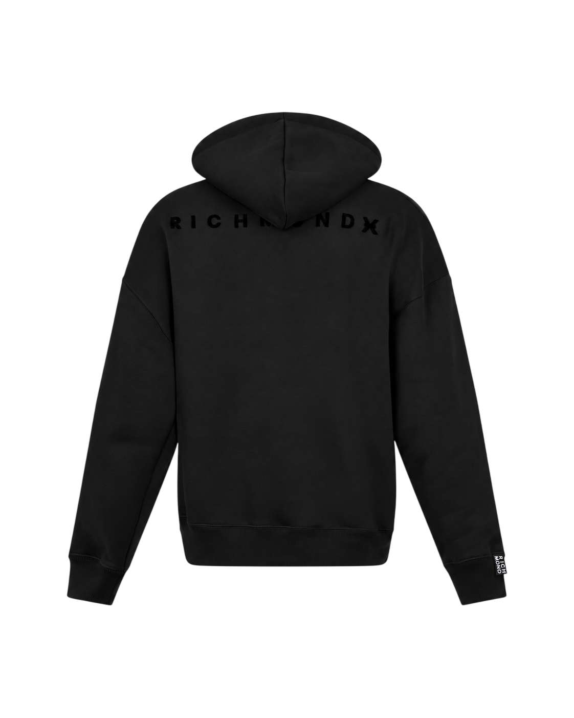 John Richmond felpa con cappuccio uomo con logo flock nero UMA26142FE BLACK John RICHMOND 