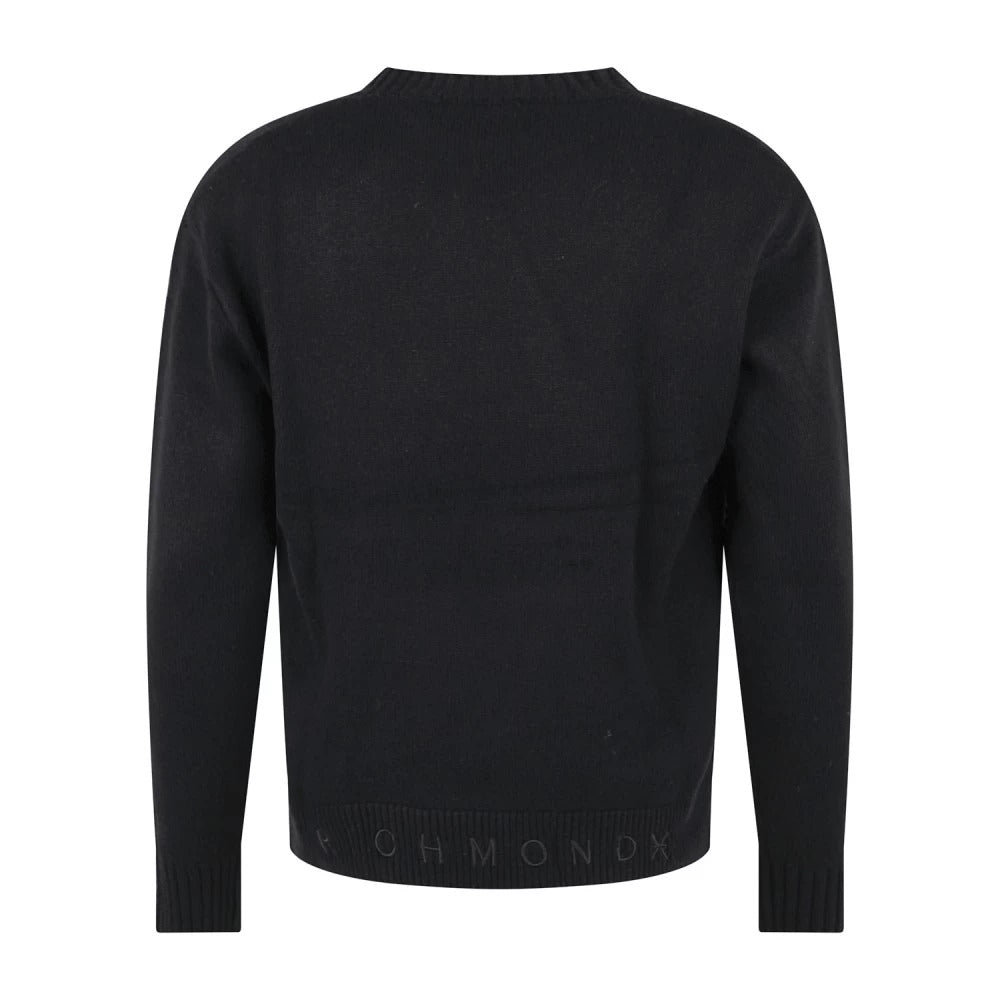 John Richmond maglia uomo misto lana e cashmere nero UMA26181MA BLACK John RICHMOND 