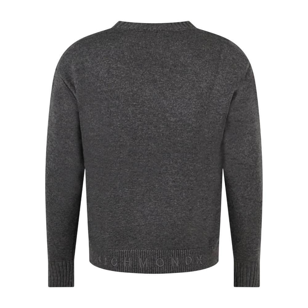 John Richmond maglia uomo misto lana e cashmere grigio UMA26181MA GREY DARK John RICHMOND 