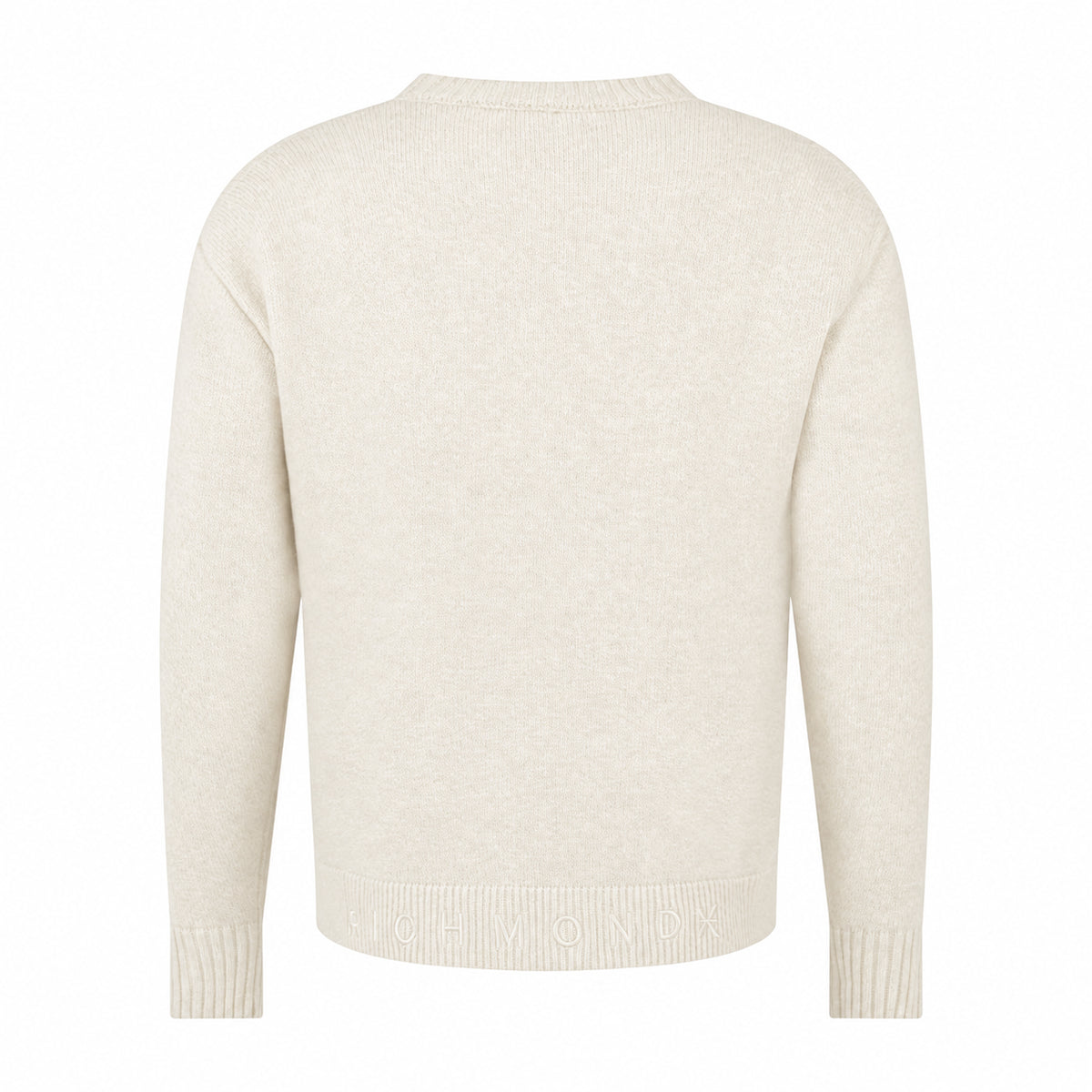 John Richmond maglia uomo misto lana e cashmere panna UMA26181MA WHITE EGRET John RICHMOND 