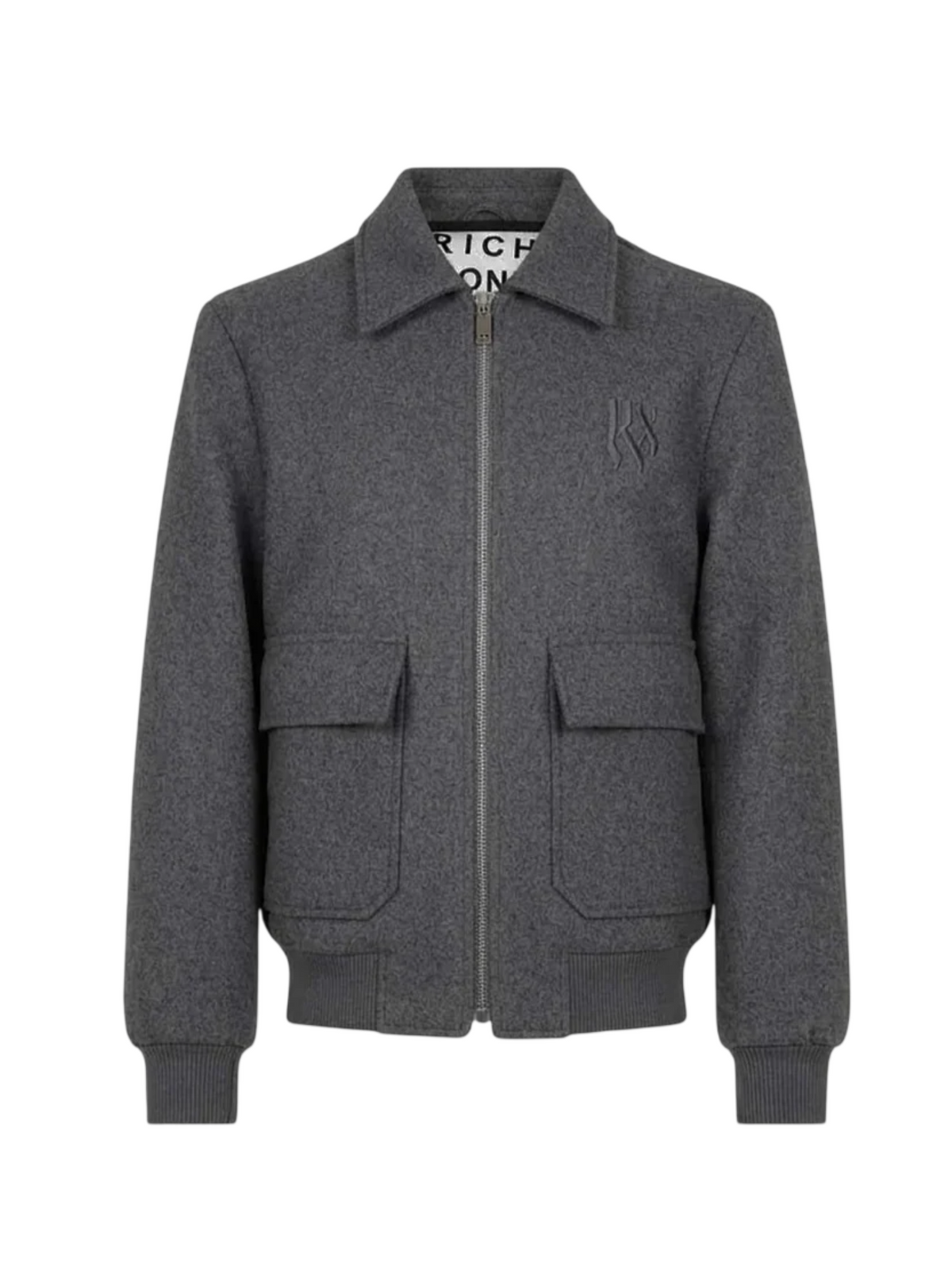 John Richmond giacca uomo in panno con zip Konava grigio melange UMA26210GB GREY PEAT John RICHMOND 