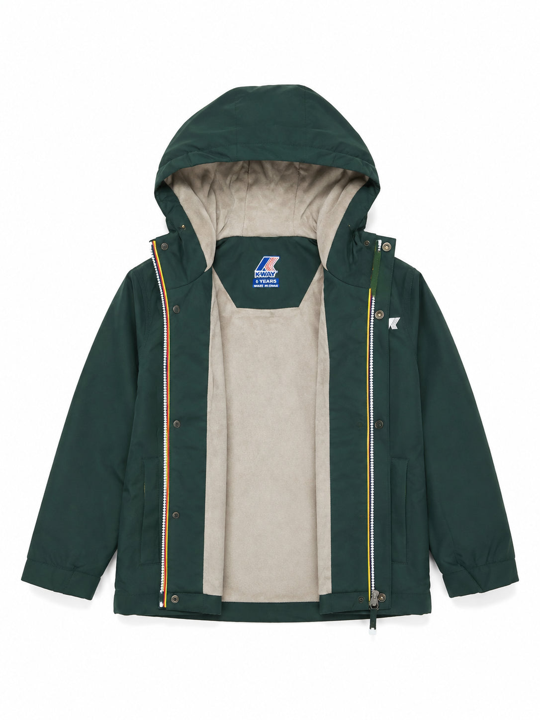 K-Way piumino bambino Jacko con cappuccio verde scuro K1128FW DAA K-WAY 