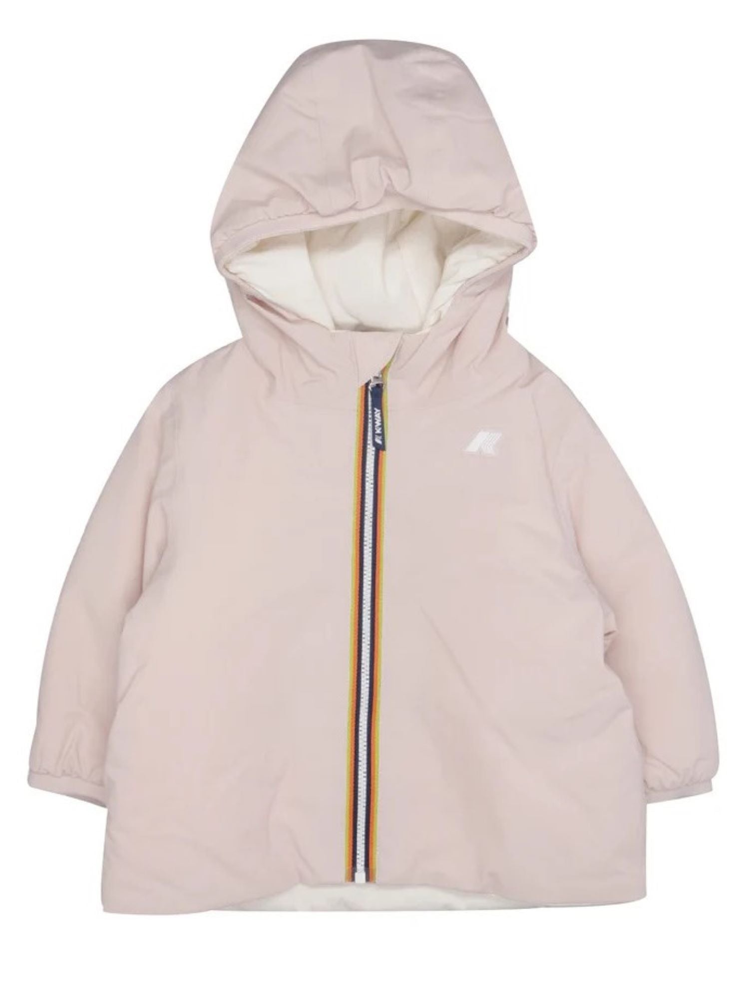 K-Way piumino reversibile neonata Jack con cappuccio bianco rosa K71338W DCT K-WAY 