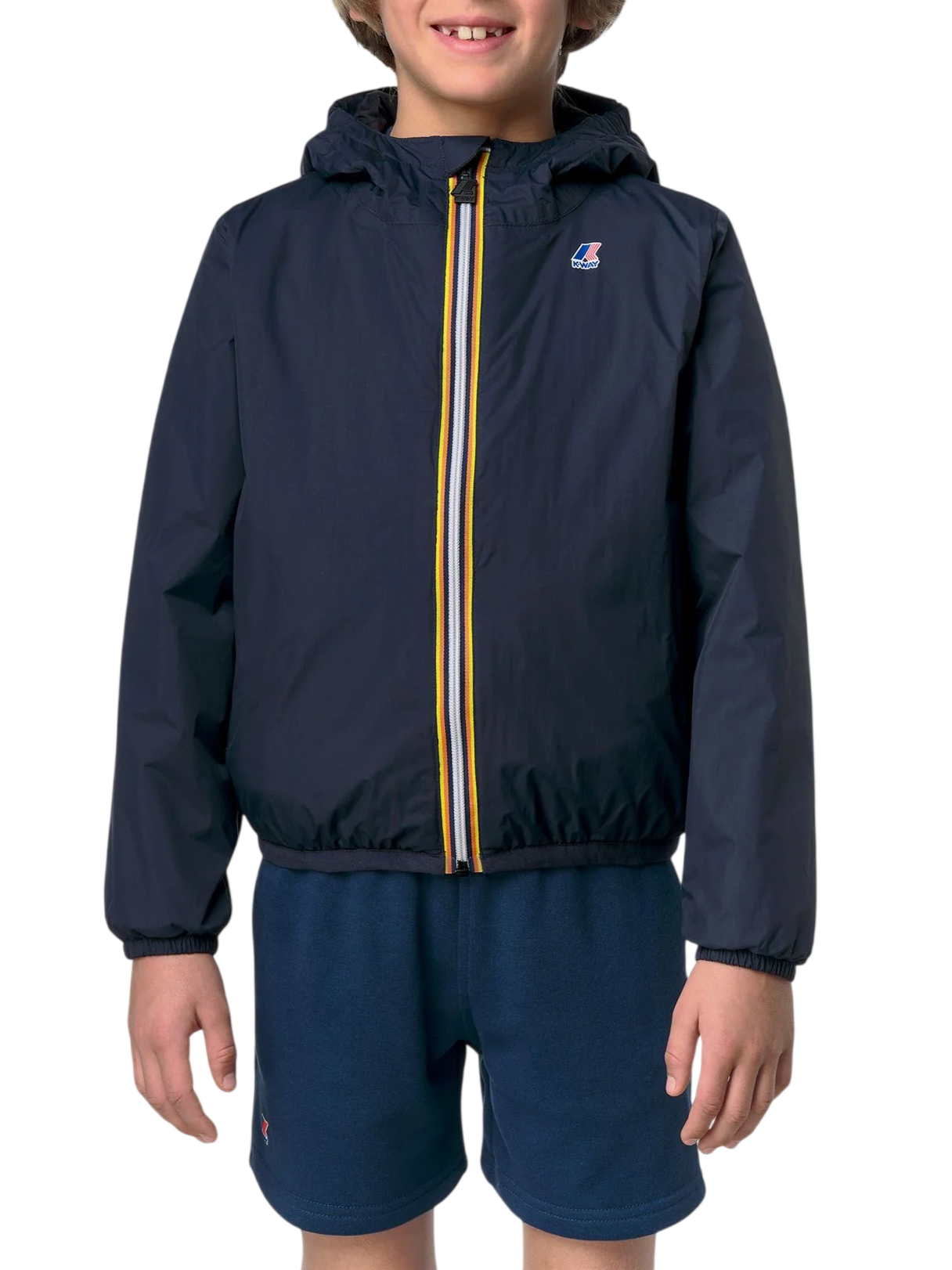 K-Way piumino unisex bambino Claude Le Vrai con cappuccio blu K7141FW K89 K-WAY 